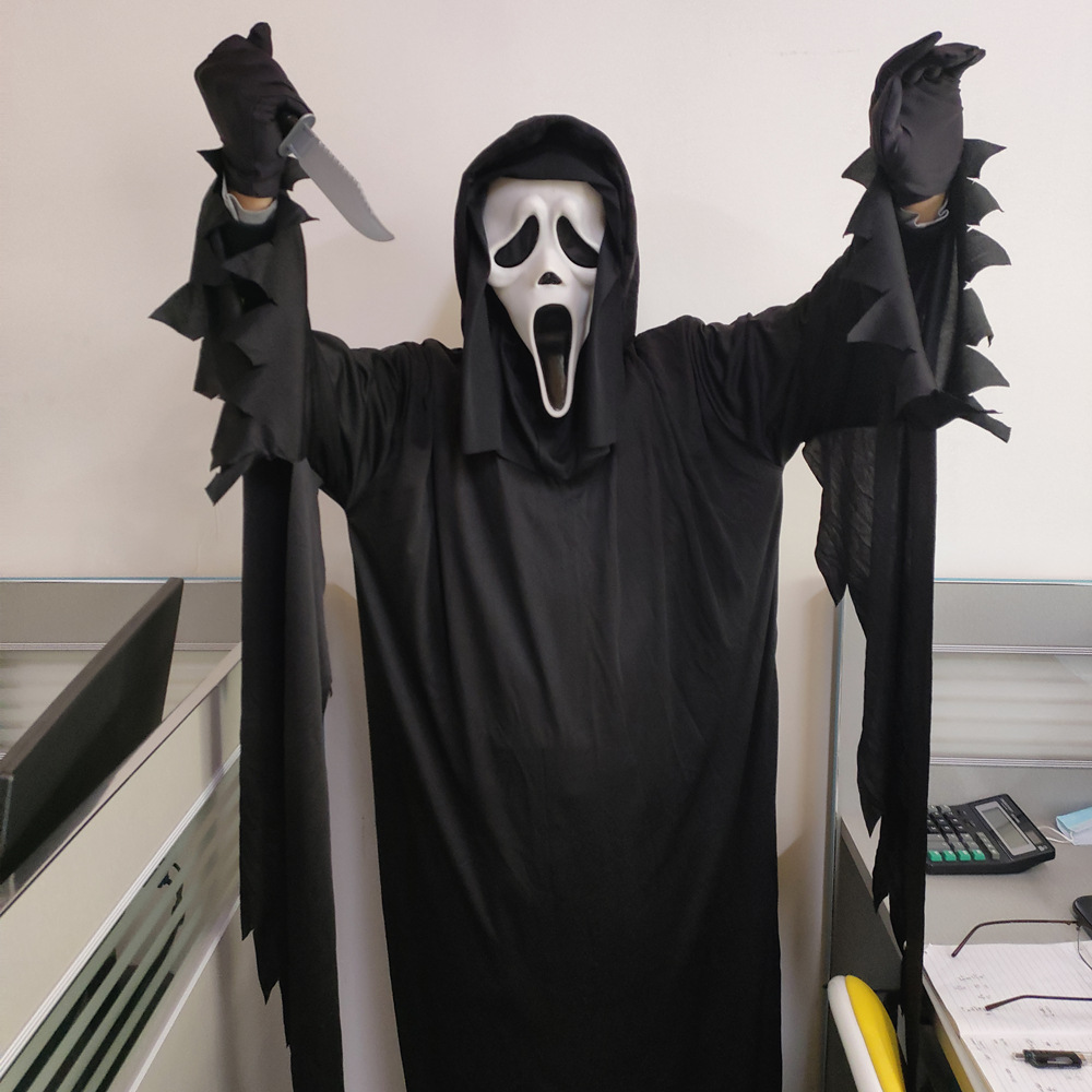 thumbnail image 2 of Disfraz de fantasma de grito para niños, estilo de terror, traje de vacaciones clásico con tema mortal, 2 of 2